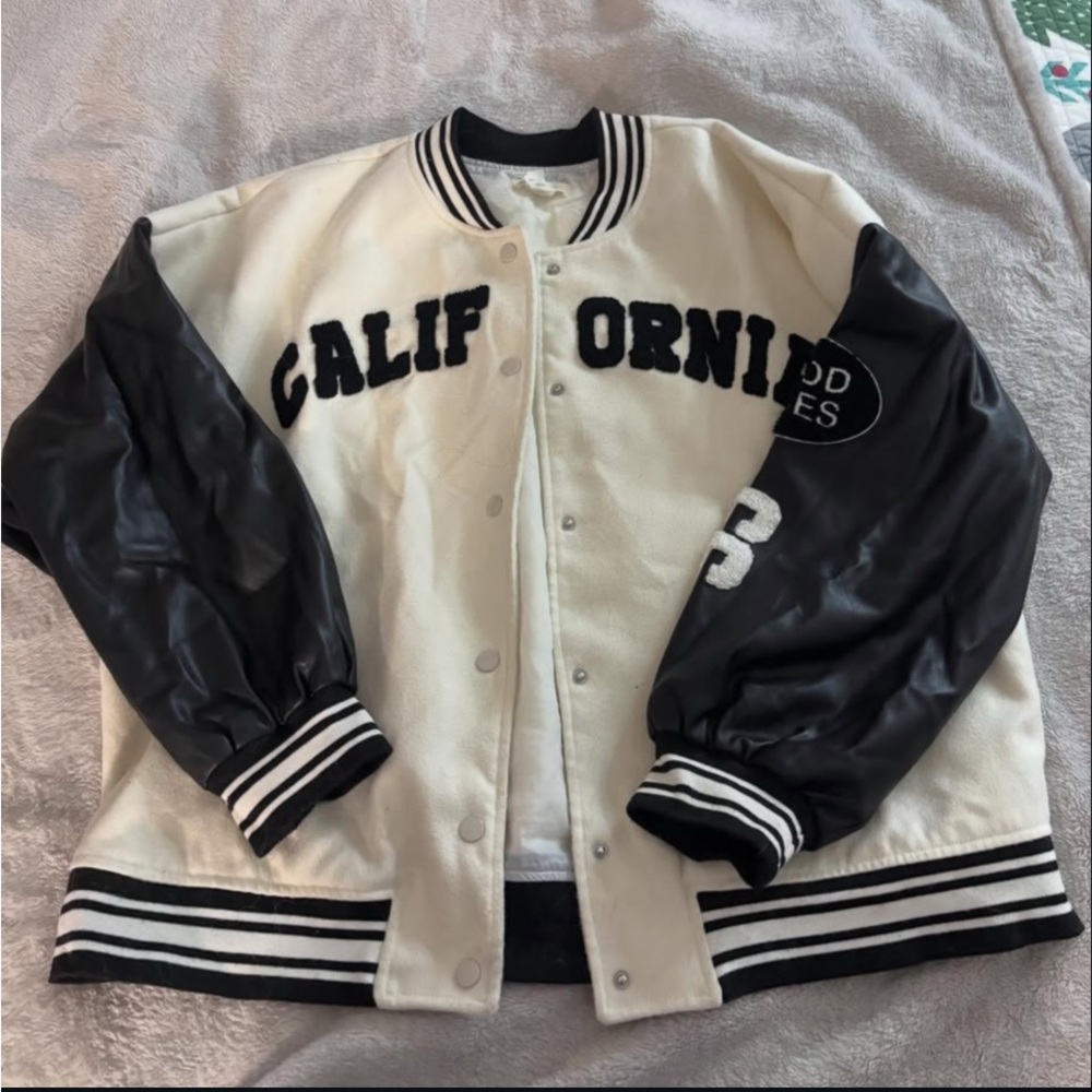 Charlotte Russe Black and White Bomber Jacket